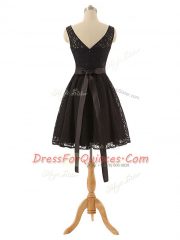 Vintage Empire Dama Dress Black Bateau Lace Sleeveless Mini Length Zipper