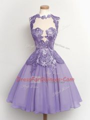 Decent Sleeveless Lace Lace Up Quinceanera Court of Honor Dress