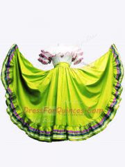 Olive Green Lace Up Off The Shoulder Ruffled Layers Sweet 16 Quinceanera Dress Taffeta Sleeveless