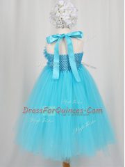 Halter Top Sleeveless Tulle Pageant Gowns For Girls Hand Made Flower Side Zipper
