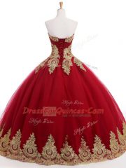 Wine Red Lace Up Sweetheart Ruffles and Sequins Vestidos de Quinceanera Organza and Taffeta and Chiffon Sleeveless