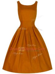 Scoop Sleeveless Taffeta Vestidos de Damas Ruching Lace Up