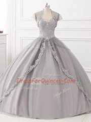 Sleeveless Lace Up Floor Length Beading and Appliques 15 Quinceanera Dress