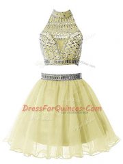 Extravagant Sleeveless Zipper Knee Length Beading Quinceanera Court Dresses