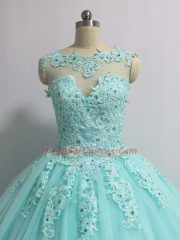 Cheap Sleeveless Appliques Lace Up Vestidos de Quinceanera
