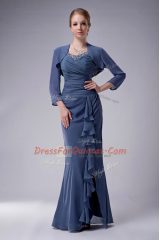 Sleeveless Chiffon Floor Length Zipper in Blue with Beading Sleeveless Chiffon Floor Length Zipper in Blue with Beading