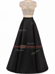 Black Sleeveless Taffeta Zipper Prom Party Dress for Prom and Party and Wedding Party