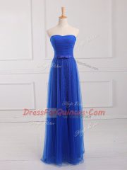Classical Tulle and Lace Sleeveless Floor Length Dama Dress for Quinceanera and Belt