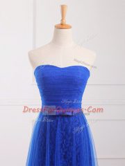 Classical Tulle and Lace Sleeveless Floor Length Dama Dress for Quinceanera and Belt