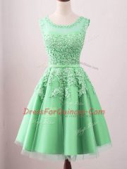 Best Sleeveless Lace Up Knee Length Lace Court Dresses for Sweet 16