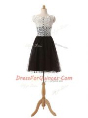 Custom Design Sleeveless Lace and Appliques Zipper Dress for Prom