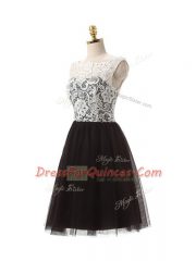 Custom Design Sleeveless Lace and Appliques Zipper Dress for Prom