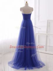 Chic Sleeveless Beading and Belt Zipper Prom Evening Gown