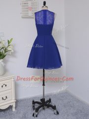 Popular Royal Blue Straps Neckline Lace Vestidos de Damas Sleeveless Zipper