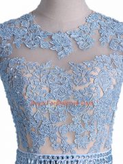 Taffeta Sleeveless Floor Length Prom Dress and Beading and Lace