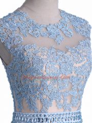 Taffeta Sleeveless Floor Length Prom Dress and Beading and Lace