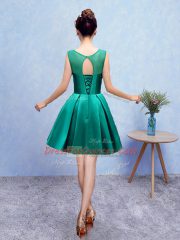 Customized Turquoise Lace Up Scoop Embroidery Court Dresses for Sweet 16 Taffeta Sleeveless