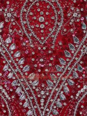 Red Sleeveless Beading Zipper Prom Gown