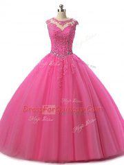 Edgy Sleeveless Beading and Lace Lace Up Sweet 16 Quinceanera Dress