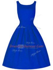 Royal Blue High-neck Lace Up Ruching Quinceanera Dama Dress Sleeveless