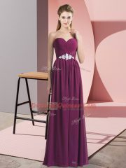 Dark Purple Prom and Party with Beading Sweetheart Sleeveless Lace Up