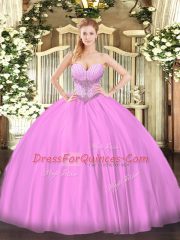 Super Sweetheart Sleeveless Satin Sweet 16 Quinceanera Dress Beading Lace Up