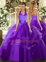 Sleeveless Lace Up Floor Length Ruffled Layers Quinceanera Dress