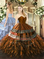 Sleeveless Zipper Floor Length Embroidery and Ruffles Quince Ball Gowns