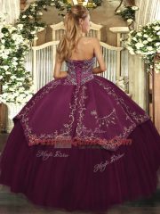 Floor Length Lace Up Quinceanera Gowns Purple for Prom and Military Ball and Sweet 16 and Quinceanera with Pattern