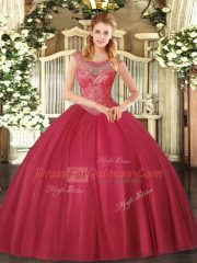 Sleeveless Lace Up Floor Length Beading Quince Ball Gowns