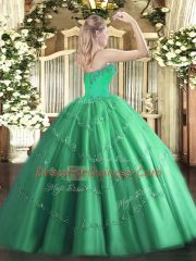 Glorious Sleeveless Tulle Lace Up Quinceanera Gowns for Sweet 16 and Quinceanera