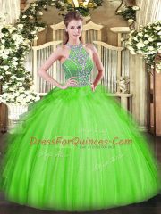 Sleeveless Tulle Lace Up 15 Quinceanera Dress for Military Ball and Sweet 16 and Quinceanera