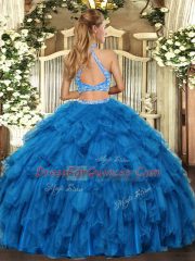 Free and Easy Sleeveless Beading and Ruffled Layers Criss Cross Quinceanera Dress