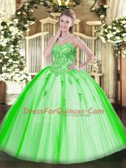 Trendy Sweetheart Sleeveless Lace Up Quinceanera Dresses Tulle