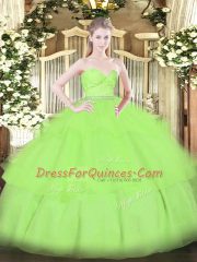 Sleeveless Tulle Zipper Quinceanera Dresses for Military Ball and Sweet 16 and Quinceanera