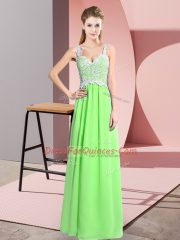 Elegant Sleeveless Chiffon Zipper Prom Evening Gown for Prom and Party