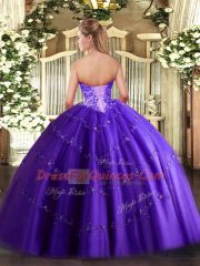 Floor Length Lace Up Sweet 16 Dress Green for Military Ball and Sweet 16 and Quinceanera with Appliques