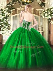 High Quality Purple Ball Gowns Tulle Strapless Sleeveless Beading Floor Length Lace Up Vestidos de Quinceanera