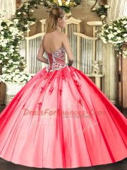 Sleeveless Lace Up Floor Length Beading and Appliques Sweet 16 Dress