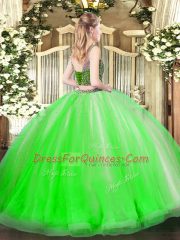 New Arrival Coral Red Scoop Lace Up Beading and Ruffles Vestidos de Quinceanera Sleeveless