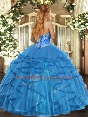 Vintage Sleeveless Lace Up Floor Length Beading and Ruffles 15 Quinceanera Dress