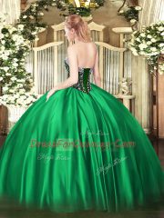 Eye-catching Beading 15 Quinceanera Dress Fuchsia Lace Up Sleeveless Floor Length