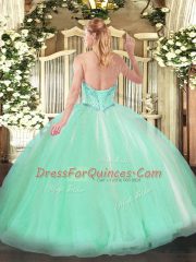 High Class Floor Length Lavender Sweet 16 Quinceanera Dress Sweetheart Sleeveless Lace Up