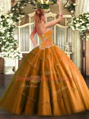 Customized Lace Up 15th Birthday Dress Beading Sleeveless Floor Length