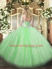 Lavender Quinceanera Gown Military Ball and Sweet 16 and Quinceanera with Beading Sweetheart Sleeveless Lace Up