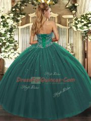 Fashion Ball Gowns Quinceanera Dresses Dark Purple Sweetheart Tulle Sleeveless Floor Length Lace Up