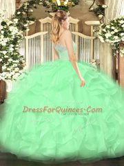 Classical Lavender Scoop Zipper Lace and Ruffles Sweet 16 Dresses Sleeveless