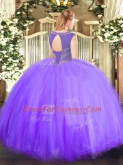 Artistic Apple Green Scoop Neckline Beading Sweet 16 Dresses Sleeveless Lace Up