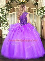 Scoop Sleeveless Zipper Sweet 16 Dress Peach Organza
