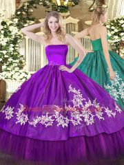 Delicate Sleeveless Zipper Floor Length Embroidery Quinceanera Dresses